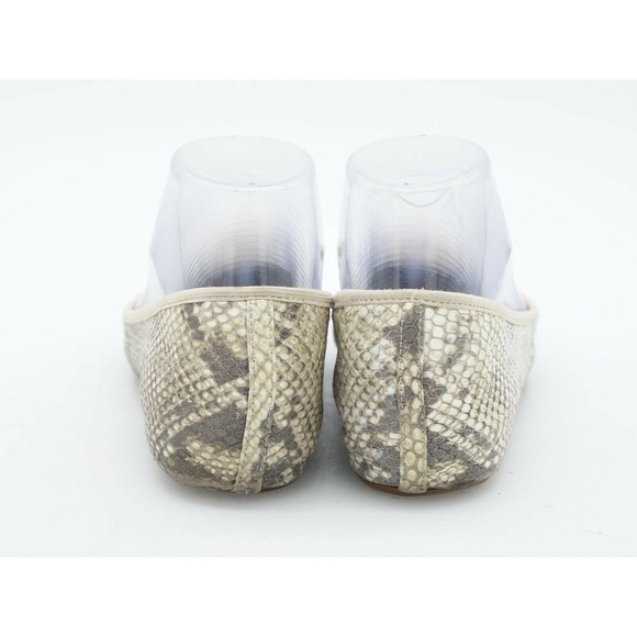 Diane Von Furstenburg Ballet Flat Womens 6 Snake Print Leather Gold Cap Toe Shoe - Picture 7 of 10